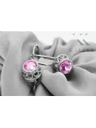 Vintage craft Earrings Amethyst Sterling silver 925 vec117s